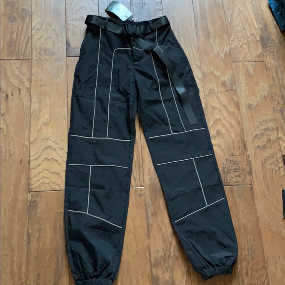 Reflective Black Joggers NWT